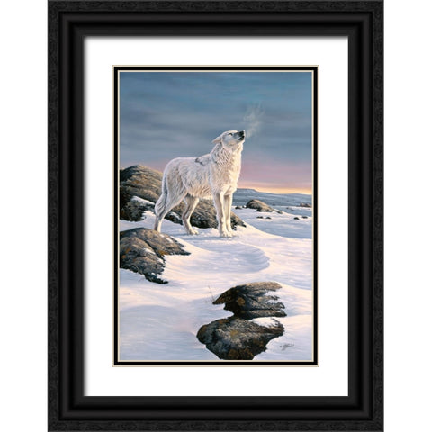 Arctic Song Black Ornate Wood Framed Art Print with Double Matting by Goebel, Wilhelm