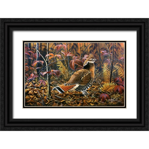 Under The Brambles Black Ornate Wood Framed Art Print with Double Matting by Goebel, Wilhelm