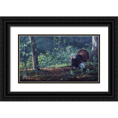 June Strut Black Ornate Wood Framed Art Print with Double Matting by Goebel, Wilhelm
