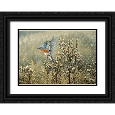 October Meadow Black Ornate Wood Framed Art Print with Double Matting by Goebel, Wilhelm