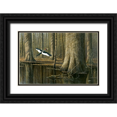 Still Flying Black Ornate Wood Framed Art Print with Double Matting by Goebel, Wilhelm
