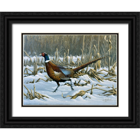 On The Run Black Ornate Wood Framed Art Print with Double Matting by Goebel, Wilhelm