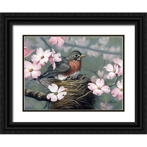 Mothers Day 2 Black Ornate Wood Framed Art Print with Double Matting by Goebel, Wilhelm