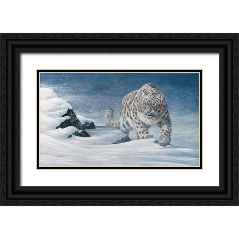 Stalking The Storm Black Ornate Wood Framed Art Print with Double Matting by Goebel, Wilhelm