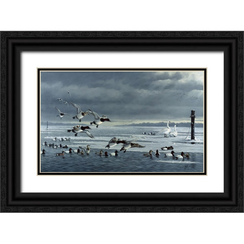 Choptank Gathering Black Ornate Wood Framed Art Print with Double Matting by Goebel, Wilhelm