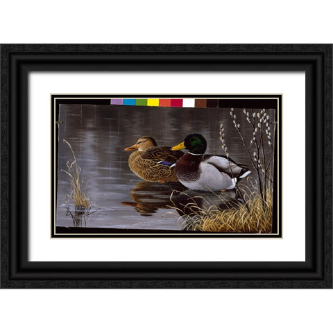 Spring Morning Black Ornate Wood Framed Art Print with Double Matting by Goebel, Wilhelm