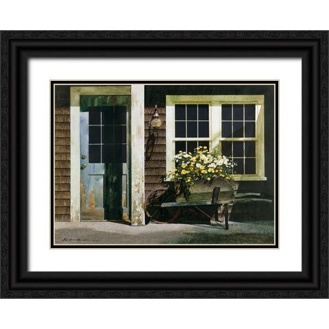 Weathered Post Black Ornate Wood Framed Art Print with Double Matting by Lu, Zhen-Huan