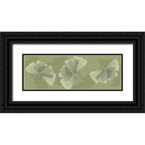 Leaves on Green 2 Black Ornate Wood Framed Art Print with Double Matting by Koetsier, Albert