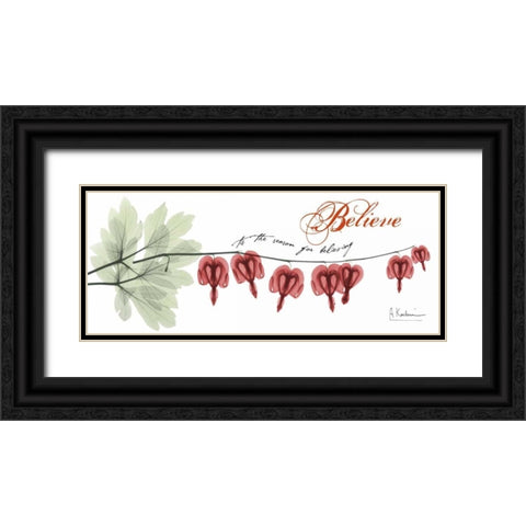 Bleeding Heart Believe Black Ornate Wood Framed Art Print with Double Matting by Koetsier, Albert