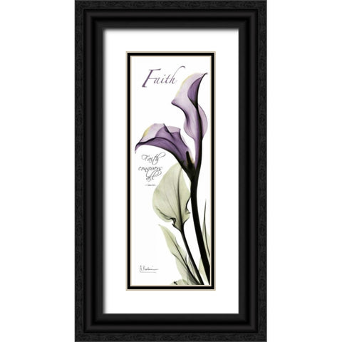 Calla Lily in Purple - Faith Black Ornate Wood Framed Art Print with Double Matting by Koetsier, Albert