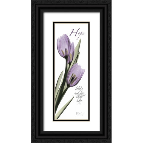 Tulips in Purple - Hope Black Ornate Wood Framed Art Print with Double Matting by Koetsier, Albert