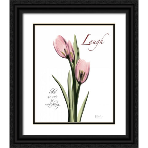 Tulip in Pink - Laugh Black Ornate Wood Framed Art Print with Double Matting by Koetsier, Albert