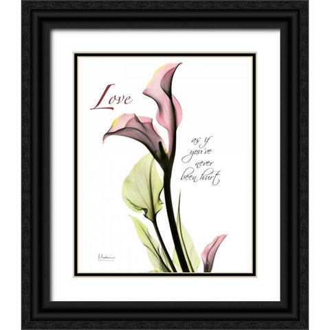 Calla Lily in Pink - Love Black Ornate Wood Framed Art Print with Double Matting by Koetsier, Albert