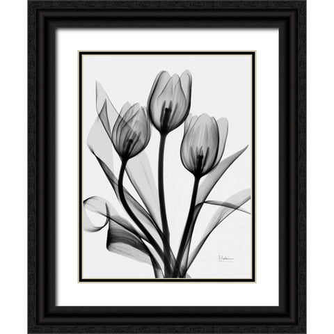 Tulips Black Ornate Wood Framed Art Print with Double Matting by Koetsier, Albert