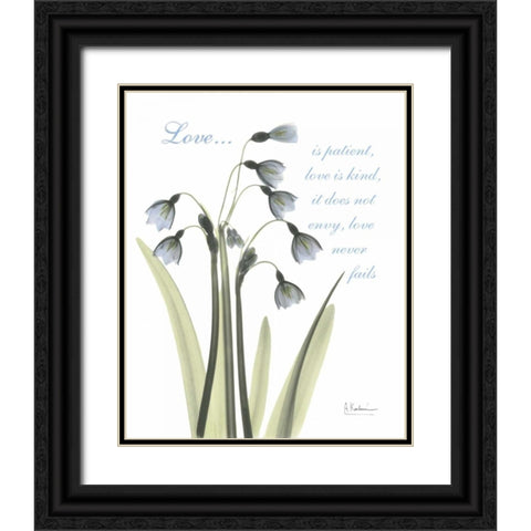 Snow Drop - Love Black Ornate Wood Framed Art Print with Double Matting by Koetsier, Albert