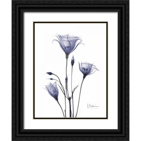 Gentian in Purple Black Ornate Wood Framed Art Print with Double Matting by Koetsier, Albert