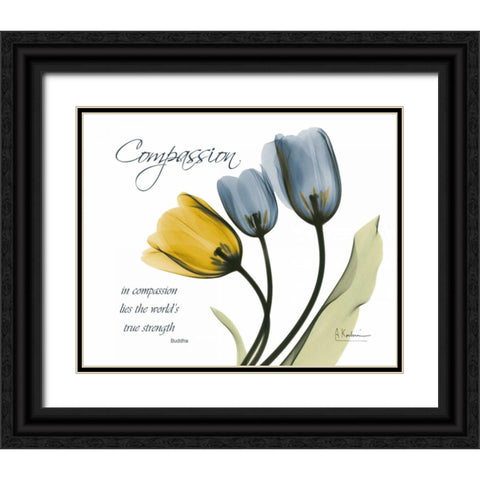 Tulip - Compassion Black Ornate Wood Framed Art Print with Double Matting by Koetsier, Albert