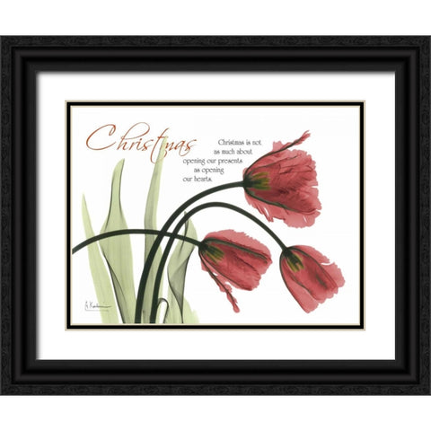 Christmas Tulips Black Ornate Wood Framed Art Print with Double Matting by Koetsier, Albert