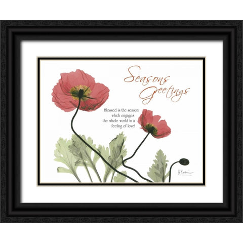 Iceland Poppies Seasons Black Ornate Wood Framed Art Print with Double Matting by Koetsier, Albert