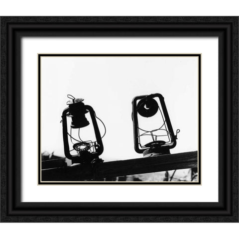 Bodi Lanterns Black Ornate Wood Framed Art Print with Double Matting by Koetsier, Albert