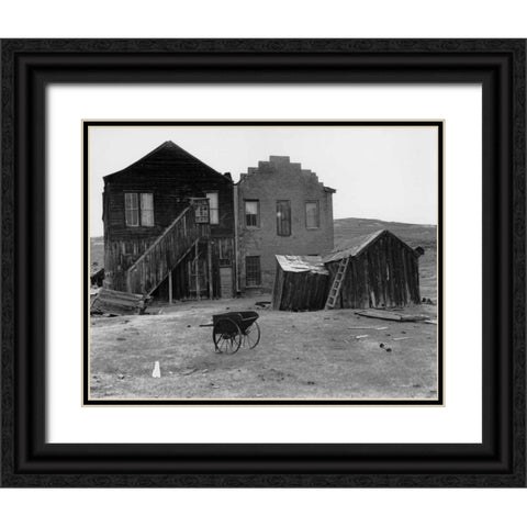 Bodi Wheelbarrow Black Ornate Wood Framed Art Print with Double Matting by Koetsier, Albert