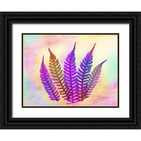 Retroluxed Fern Black Ornate Wood Framed Art Print with Double Matting by Koetsier, Albert