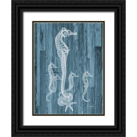 Seahorse Wood Black Ornate Wood Framed Art Print with Double Matting by Koetsier, Albert