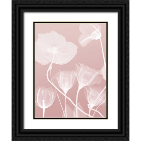 Pink Flora 1 Black Ornate Wood Framed Art Print with Double Matting by Koetsier, Albert