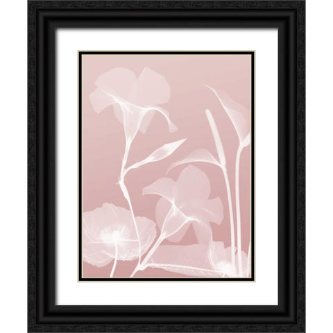 Pink Flora 4 Black Ornate Wood Framed Art Print with Double Matting by Koetsier, Albert