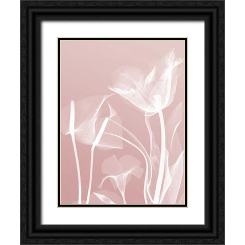 Pink Flora 5 Black Ornate Wood Framed Art Print with Double Matting by Koetsier, Albert