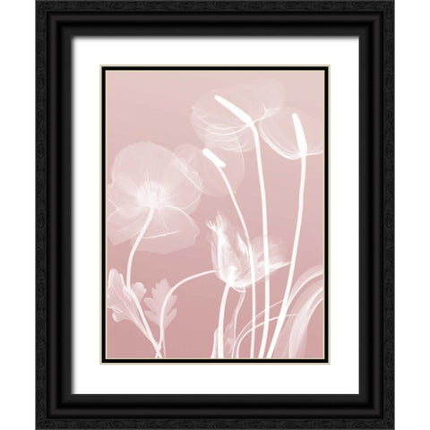 Pink Flora 6 Black Ornate Wood Framed Art Print with Double Matting by Koetsier, Albert