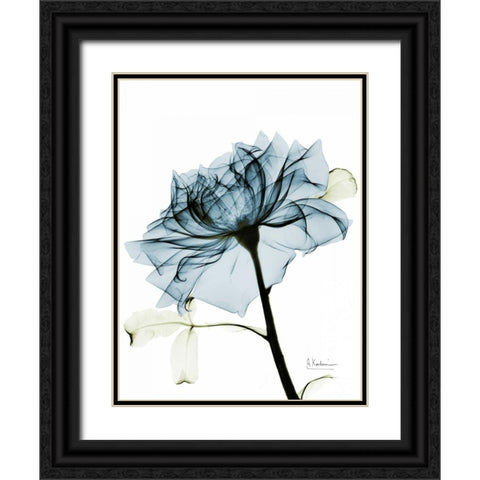 Teal Rose 2 Black Ornate Wood Framed Art Print with Double Matting by Koetsier, Albert