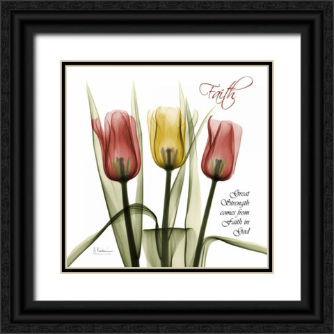 Faith Tulips Black Ornate Wood Framed Art Print with Double Matting by Koetsier, Albert