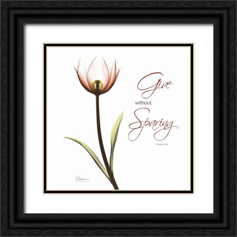 Giving Tulip C69 Black Ornate Wood Framed Art Print with Double Matting by Koetsier, Albert