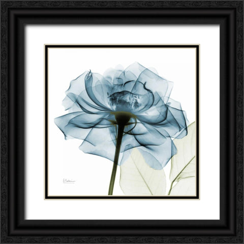 Teal Rose Black Ornate Wood Framed Art Print with Double Matting by Koetsier, Albert