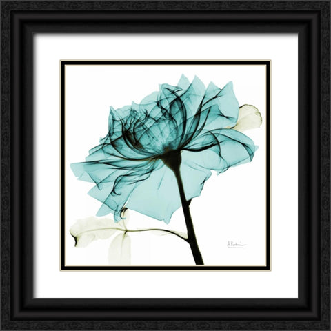 Teal Rose 2 Black Ornate Wood Framed Art Print with Double Matting by Koetsier, Albert