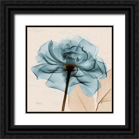 Teal Rose Black Ornate Wood Framed Art Print with Double Matting by Koetsier, Albert