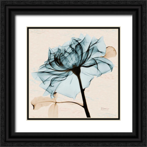 Teal Rose 2 Black Ornate Wood Framed Art Print with Double Matting by Koetsier, Albert