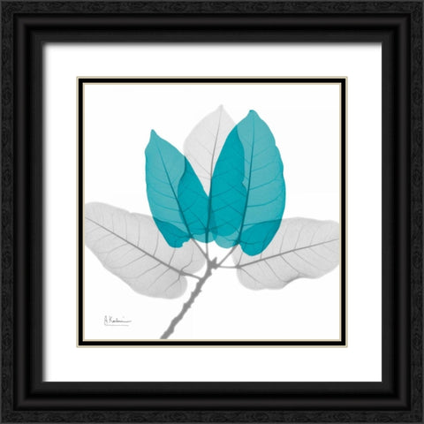 Ficus Burkey Teal Black Ornate Wood Framed Art Print with Double Matting by Koetsier, Albert