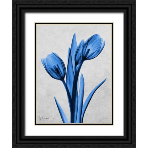 Midnight Tulips Black Ornate Wood Framed Art Print with Double Matting by Koetsier, Albert