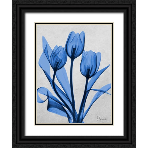 Midnight Tulips 2 Black Ornate Wood Framed Art Print with Double Matting by Koetsier, Albert