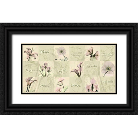 Blushing Buds Black Ornate Wood Framed Art Print with Double Matting by Koetsier, Albert