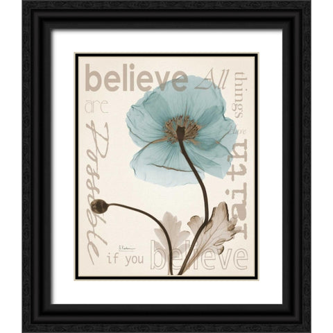 Believe Poppy Black Ornate Wood Framed Art Print with Double Matting by Koetsier, Albert