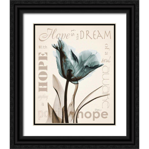 Hope Tulip Black Ornate Wood Framed Art Print with Double Matting by Koetsier, Albert