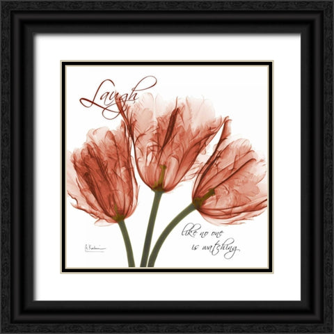 Royal Red Tulip - Laugh Black Ornate Wood Framed Art Print with Double Matting by Koetsier, Albert