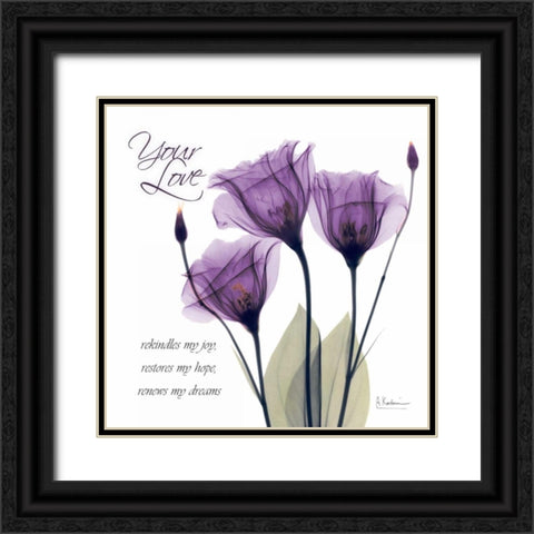 Your Love - Purple Tulip Black Ornate Wood Framed Art Print with Double Matting by Koetsier, Albert