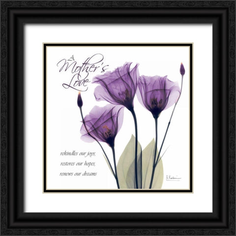 Mothers - Purple Tulips Black Ornate Wood Framed Art Print with Double Matting by Koetsier, Albert