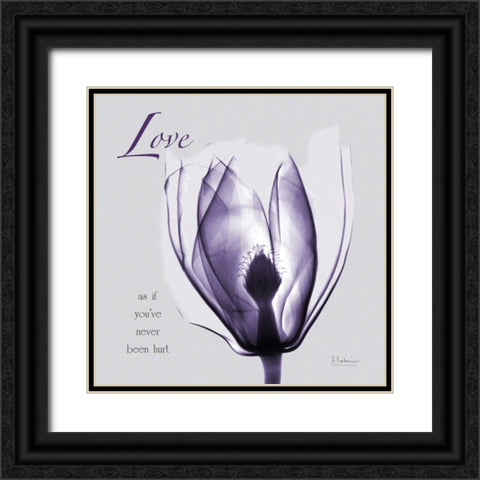 Plum Magnolia Love Black Ornate Wood Framed Art Print with Double Matting by Koetsier, Albert