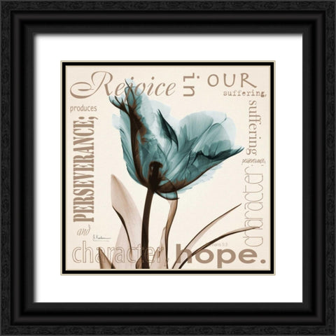 Rejoice - Blue Tulip Black Ornate Wood Framed Art Print with Double Matting by Koetsier, Albert