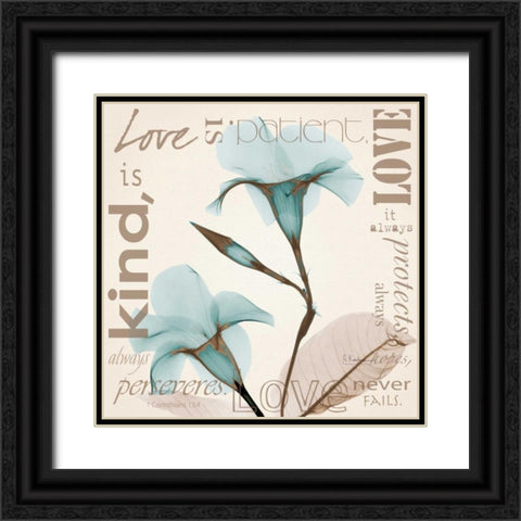 Love - Blue Beauties Black Ornate Wood Framed Art Print with Double Matting by Koetsier, Albert